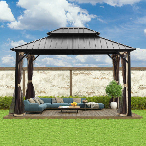 Zenova 12 Ft. W x 10 Ft. D Aluminum Grill Gazebo & Reviews Wayfair
